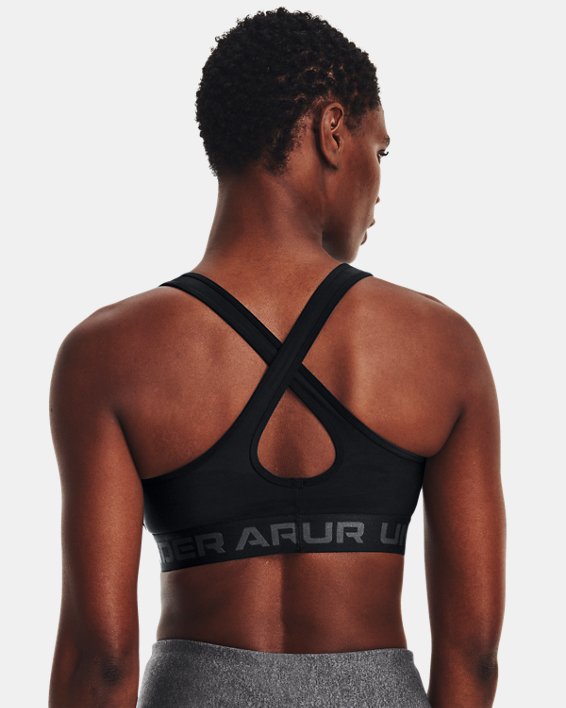 Bra Deportivo Armour® Mid Crossback Printed para Mujer, Black, pdpMainDesktop image number 1